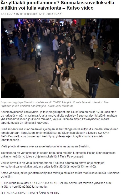 Acticle from Slush
